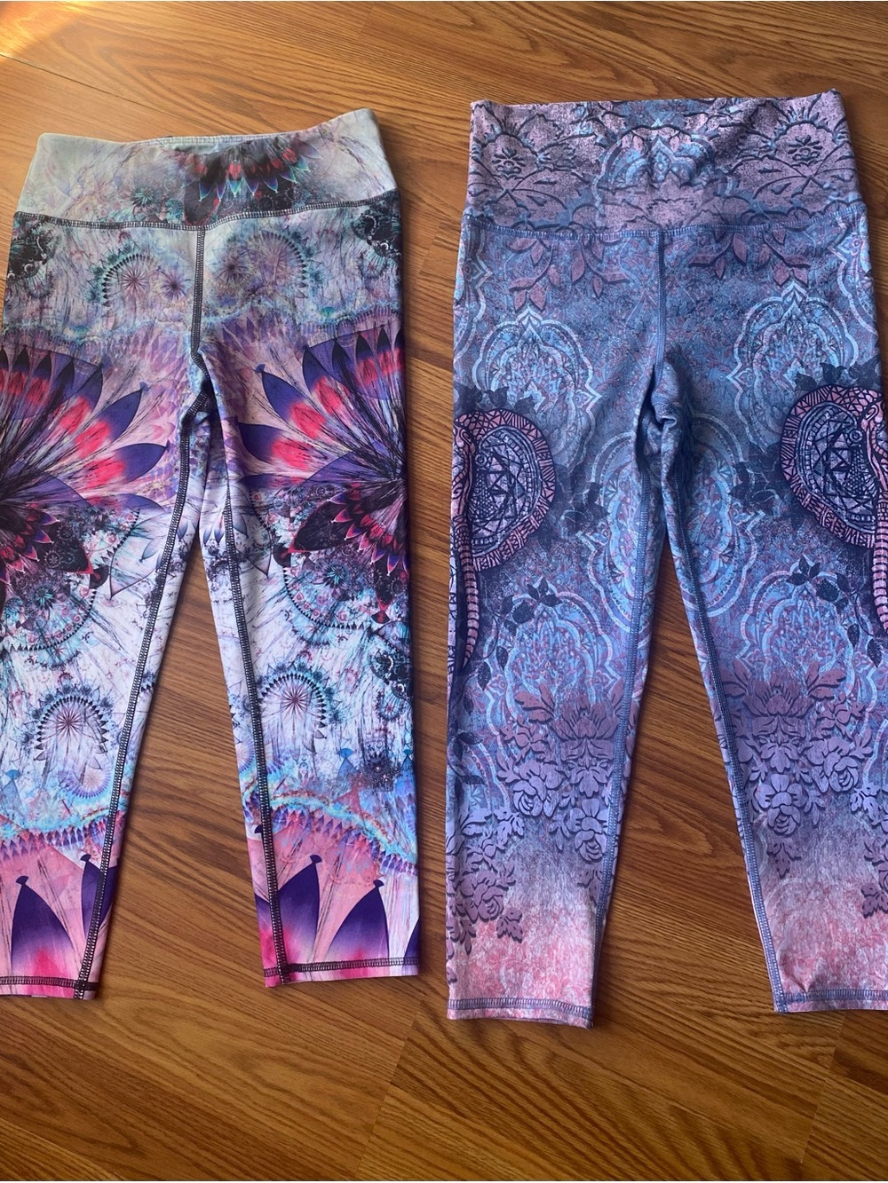 Evolution and Creation Purple Multicolor Printed Leggings Set